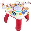 TONZE Tavolino Multiattivita Bambini con Telefono Pianoforte, 6 in 1 Tavolo Multiattivita Giochi Giocattolo per Bambini 2 3 4 Anni Educativi,Centro attività Neonato Giocattolo Musicali Regalo di Natale