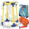 AOLUXLM canestro da Basket - Canestro da Basket Galleggiante per Piscina, Gioco da Basket per Bambini e Adulti, 2 Palline con Rete e Pompa Inclusa