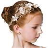 IYOU Fascia per Capelli da Comunione con fiore Oro Coroncina da Principessa in Cristallo Accessori per Capelli con Perle di Strass Ragazze e Bambina