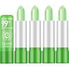 FOCUSUN 5 PCS Aloe Vera Rossetto - Verde Rossetto Cambia Colore, Balsamo per le Labbra Con Cambio Colore Della Temperatura Magica,Trucco Labbra Nutriente a Lunga Durata,Set Lucidalabbra Regalo Compleanno
