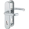 HOPPE Parigi - Maniglia per porta d'ingresso, lunghezza standard DIN 92 mm, in argento anodizzato, cilindro profilato per porta di spessore 77-82 mm, senza protezione nucleare, test: RC2 secondo EN