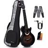 Enya Elettrico Ukulele Tenore Set - Ukulele in Mogano Nero da 26 Pollici con pickup AcousticPlus e Taimane Moon Firma per Bambini Adulti Principianti Casa Scuola Viaggi Campeggio Concerto