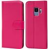 Verco custodia per Samsung Galaxy S9, Case per Galaxy S9 Cover PU Pelle Portafoglio Protettiva, Rosa