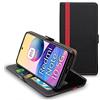 ebestStar - Cover per Xiaomi Redmi Note 10 Pro, Custodia Libro Protezione Portafoglio, Pelle PU Porta Carte, Nero/Rosso