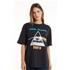 Tezenis T-shirt Stampa Pink Floyd Unisex Donna Nero