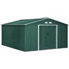 Outsunny Casetta da Giardino con 2 Porte Scorrevoli e 4 Prese d'Aria in Acciaio e PP, 340x386x200cm, Verde|Aosom
