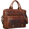 STILORD Leander Borsa Lavoro e PC 15.6 in Pelle uomo e donna a tracolla Vintage Borsa portadocumenti a mano grande per ufficio Ventiquattrore in vero cuoio Colore:kara - cognac