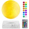 UVEHAS Lampada lunare a levitazione magnetica - 16 colori LED galleggianti e rotanti 3D Luna luci notturne levitazione rotazione lunare lampada da scrivania per la decorazione della camera da letto regali