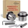 LouMaxx Fermaporta a Pavimento in Acciaio, Rotondo, da Avvitare - Set 2 Pezzi Bloccaporta Acciaio, Paraurti Design, Adatto per Porte Pesanti e Blindate