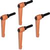 QUARKZMAN 4pz Regolabile Serraggio Leva Maniglie M8 x 25mm Maschio Filettatura Bullone Manopole Girevole Vite blockggio Rapido Rilascio Cricchetto Pulsante Maniglia, Arancione