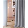 ROOM99 Curtain - Tenda con occhielli, 140 x 260 cm, larghezza x altezza, oscurante, per soggiorno, camera da letto, colore grigio chiaro, 1 pezzo