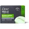 Dove Men +Care Body & Face Bar, Extra Fresh, 120ml, 4 ct, 1