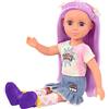 Glitter Girls - Luma - Bambola di moda posabile da 36 cm - Capelli viola e occhi viola unici - Extension per capelli, fiocco, fermagli e vestito colorato - Bambole e accessori da 36 cm - 3 anni +