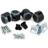 Design61 Rubber Castor Wheels - Rotelle per pavimenti duri Express Fittings, 4 ruote per piedi mobili con piastra di fissaggio