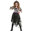 Morph Costume Reginetta Zombie Bambina, Costume Halloween Bambina | Abito Strappato, Fascia & Corsage, Raso Grigio e Rete Nera, Perfetto per Halloween, Ideale per il Gioco di Ruolo