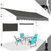 RELAX4LIFE Tenda da Sole a Morsetto per Balcone con Lungezza 1,5M/2M/2,5M/3M/3,5M/4M, Altezza Regolabile da 2M a 3M, Montaggio senza Forare, Manovella Manuale (4M, GRIGIO)