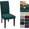 XINEAGE Coprisedie con Schienale 6 Pezzi, Elasticizzato Copertura della Sedia, Copertura Fodera, Banchetto Sedia Sedile Slipcover Cerimonia di Nozze Posate da (6 Pezzi, Verde Scuro)