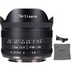 7artisans 7 artigiani 7.5 mm f2,8 MFT obiettivo manuale per Panasonic Olympus micro quattro terzi M4/3 telecamere con protezione copriobiettivo, rimovibile paraluce - nero