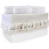 Generic Set 4 pezzi di lavette con box contenitiva POETRY SET LAVETTE - Daunex (Bianco)