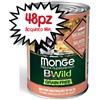 MONGE CANE UMIDO BWILD GRAIN FREE ADULTO BOCCONCINI SALMONE, ZUCCA E ZUCHINE 400 G [PREZZO A CONFEZIONE - acquisto min. 48 lattine]