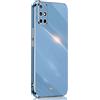 SEAHAI Cover per Samsung Galaxy A71, Custodia Protettiva Ultra Sottile ed Elegante in Silicone TPU Flessibile, Glitter Placcatura Phnom Penh Design Cover Antiurto Case, Blu