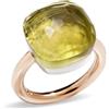 POMELLATO Anello nudo assoluto in oro con quarzo lemon