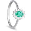 LUXURY MILANO Anello contornato in oro con smeraldo 0,45 e diamanti