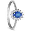 LUXURY MILANO Anello contornato in oro con zaffiro ct. 0,60 e diamanti
