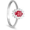 LUXURY MILANO Anello contornato in oro con rubino ct. 0,60 e diamanti