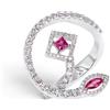 ALFIERI & ST. JOHN Anello frida in oro con diamanti ct. 0,78 e rubini ct. 0,28