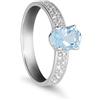 LUXURY MILANO Anello in oro con acquamarina ct. 0,75 e diamanti