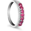 LUXURY MILANO Anello in oro con diamanti ct. 0,14 e rubini ct. 0,63
