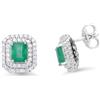 ALFIERI & ST. JOHN Orecchini in oro bianco con diamanti e smeraldi ottagonali ct 1,00