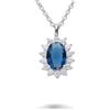 ORO&CO 925 Collana donna in argento con pietra blu e zirconi