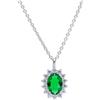 ORO&CO 925 Collana modello princess in argento con pietra verde e zirconi