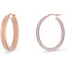 ORO&CO 925 Orecchini a cerchio in argento rosato con strass