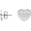 ALFIERI & ST. JOHN 925 Orecchini cuore a cuore in argento rodiato