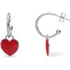 ALFIERI & ST. JOHN 925 Orecchini cuore a cerchio in argento con cuore rosso