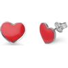 ALFIERI & ST. JOHN 925 Orecchini cuore in argento con cuore rosso