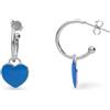 ALFIERI & ST. JOHN 925 Orecchini cuore a cerchio in argento con cuore blu