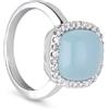 STANOPPI Anello in oro con acquamarina e diamanti ct 0.35