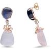 STANOPPI Orecchini in oro con iolite, quarzo e diamanti ct 0.05