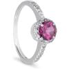 STANOPPI Anello in oro bianco con tormalina rosa e diamanti