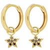 GOLD ART Orecchino in oro giallo con diamanti neri
