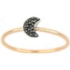 GOLD ART Anello in oro con luna in diamanti neri