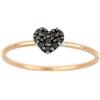 GOLD ART Anello in oro con cuore in diamanti neri