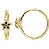 GOLD ART Orecchini cerchio in oro con stelle in diamanti neri