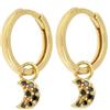 GOLD ART Orecchino in oro giallo con diamanti neri