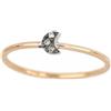 GOLD ART Anello in oro rosa e oro bianco, rodio nero con diamanti marroni