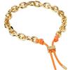 PDPAOLA Bracciale rope in argento placcato oro 18kt con corda arancione nella chiusura